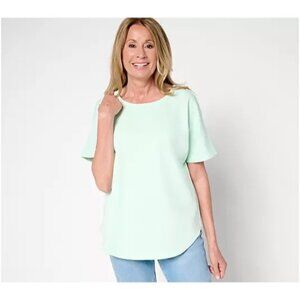 Belle Beach by Kim Gravel Seaside Sweats Slouchy Top SIZE Large Seafoam LIGHT GR